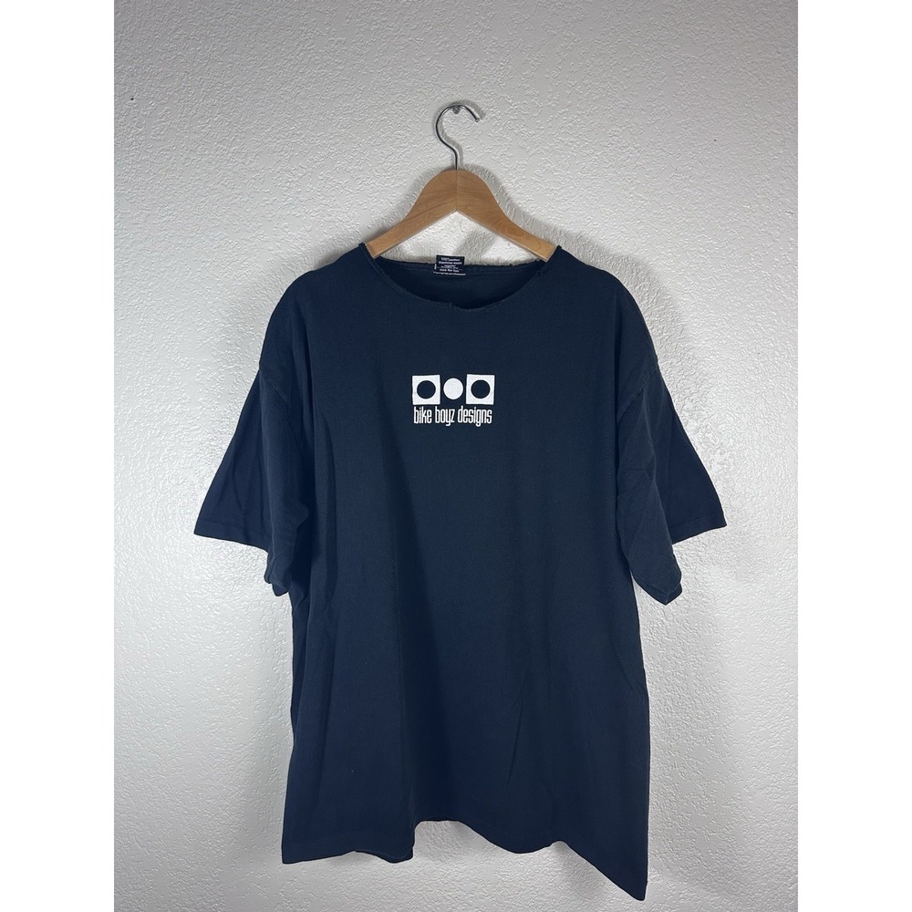 Bike Boyz Designs T Shirt XL Black Motorcycle Biker Logo Distressed Cut Neck Tee